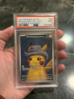Pokemon Pikachu with Grey Felt Hat Van Gogh Full Art Promo SVP EN 085 PSA 9 Mint - Image 1