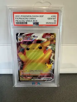 2021 Pokemon PSA 10 SWSH BSP FA/Pikachu Vmax Pikachu Vmax Box SWSH062 - Image 1