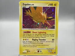 SWIRL Zapdos 14/100 English DPBP#176 Majestic Dawn Holo (LP) Pokemon TCG Rare - Image 1