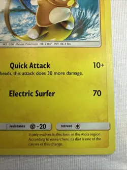 Pokemon TCG Alolan Raichu 17/30 Regular Sun & Moon Trainer Kit NM - Image 5