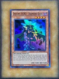 Yugioh Destiny HERO - Diamond Dude DESO-EN009 Super Rare 1st Ed NM - Image 1