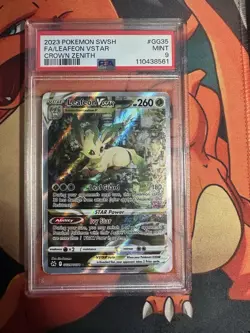 Pokemon TCG Leafeon VSTAR Crown Zenith Full Art Ultra Rare GG35/GG70 PSA 9 - Image 1