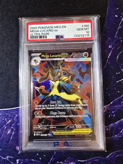 Pokemon PSA 10 Mega Lucario ex 160/132 Me01: Mega Evolution Holo - Image 2