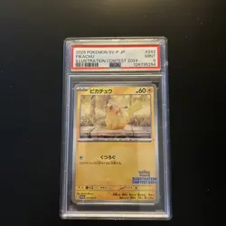 PSA 9 MINT Pikachu 2024 Pokemon Illustration Contest Black Star Promo SVP214 - Image 1