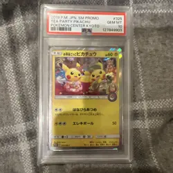 2019 POKEMON JPN SM PROMO POKEMON CENTER KYOTO #325 TEA PARTY PIKACHU PSA 10 - Image 1