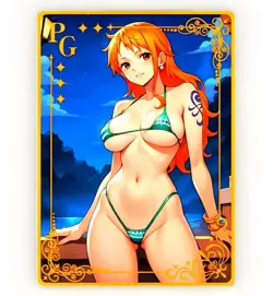 Waifu Anime Cards TCG | One Piece - Nami [ METAL CARD ] PG | Sexy Hentai Girl - Image 1