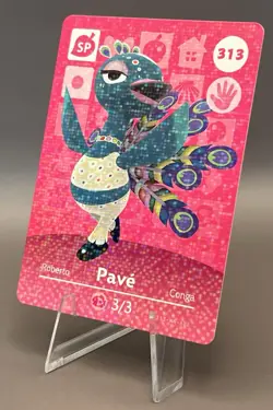 Animal Crossing Amiibo Card - Pave 313 - Series 4 - Authentic NM - Image 1