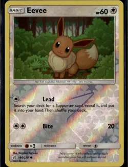 Eevee - Common SM - Cosmic Eclipse 166/236 Colorless Reverse Holo Pokemon Card - Image 1
