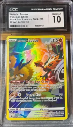 Galarian Zapdos SWSH283 SWSH: Sword & Shield Promo Cards Holo CGC Gem Mint 10 - Image 1
