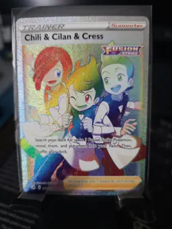 Pokemon Chili & Cilan & Cress Rainbow Fusion Strike 273/264 Secret Rare Card - Image 1