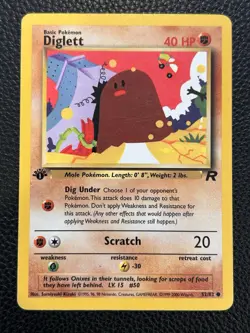 1st Edition Diglett 52/82 - Team Rocket - Pokemon Card - Near Mint (NM) - Image 1