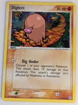 Pokemon TCG Card - Diglett 61/112 FireRed & LeafGreen Reverse Holo LP - Image 1