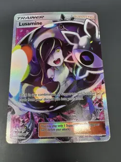 Pokemon TCG Lusamine Ultra Prism Holo Card Full Art Ultra Rare 153/156 - Image 1