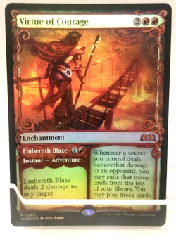 MTG Virtue of Courage (Showcase) x1 NM *FOIL* from Wilds of Eldraine - Image 1