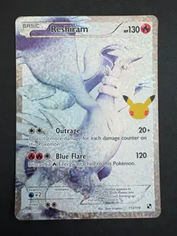 Reshiram 113/114 Celebrations Classic Collection Full Art Holo Pokemon Card NM - Image 1