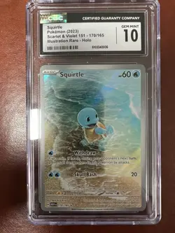2023 POKEMON MEW EN-151 ILLUSTRATION RARE #170 SQUIRTLE CGC 10 - Image 1