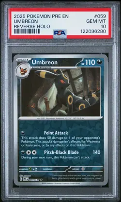 2025 Pokemon Umbreon Reverse Holo Prismatic Evolutions 059/131 PSA 10 Low Pop - Image 1