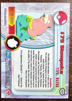 2000 Pokemon Topps Series 2 - Blue Logo - Silver Foil - Slowpoke #79 - Image 2