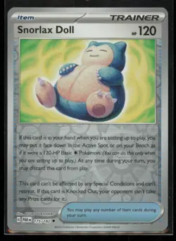 Snorlax Doll 175/182 Pokemon Paradox Rift Uncommon Near Mint Reverse Holo - Image 1
