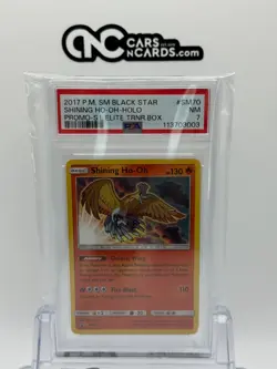 2017 POKEMON SM BLACK STAR PROMO #SM70 SHINING HO-OH-HOLO PROMO-S.L.ELITE PSA 7 - Image 3