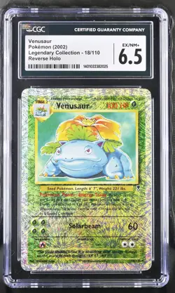 2002 Pokemon Legendary Collection - Venusaur Reverse Holo #18/110 CGC 6.5 EX/NM+ - Image 2