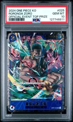 Roronoa Zoro OP01-025 Flagship Battle 2024 Promo One Piece KOREAN PSA10 - Image 1
