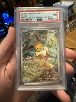 2025 POKEMON PRISMATIC EVOLUTIONS POKEMON CENTER ETB PROMO SVP #173 EEVEE PSA 9 - Image 1