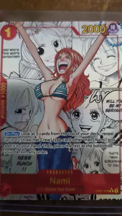 One Piece TCG Nami Manga Alternate Art OP01-016 NM ENGLISH RAW - Image 2