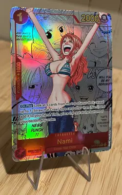One Piece TCG Nami Manga Alternate Art OP01-016 NM ENGLISH RAW - Image 2