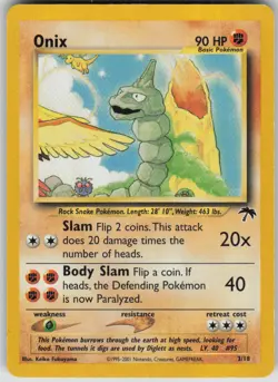 Pokemon TCG Onix Promo Reverse Holo Southern Islands 03/18 - Image 1