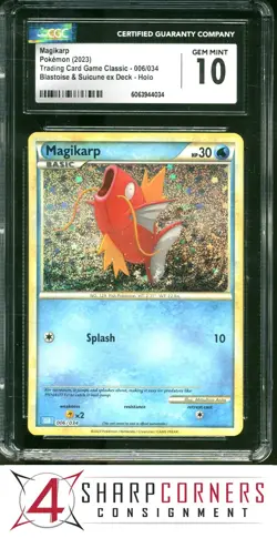2023 POKEMON TCG CLASSIC BLASTOISE & SUICUNE EX DECK #006 MAGIKARP HOLO CGC 10 - Image 1