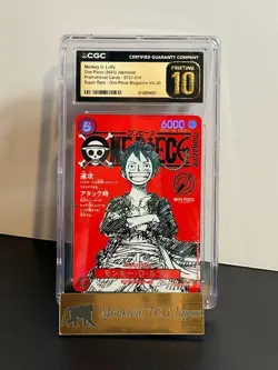 CGC PRISTINE 10 One Piece 2025 Monkey D.Luffy ST21-014 SR Magazine Japanese - Image 1