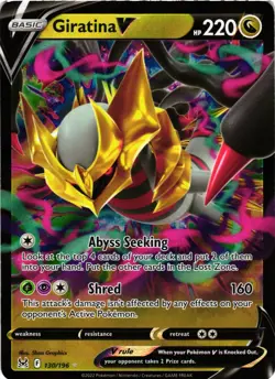 Pokemon TCG Giratina v 130/196 Lost Origin Full Art Ultra Rare Holo Card NM - Image 1