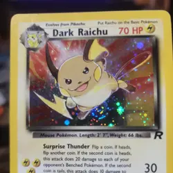 Dark Raichu Gym Holo Base Pokemon Card WOTC - Image 3