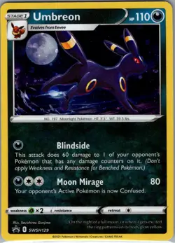 Umbreon - SWSH129 Holo SWSH: Sword & Shield Promo Cards - Pokemon Card - NM - Image 1