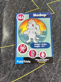 Pokemon Card Poketrivia #66 Machop - Image 1