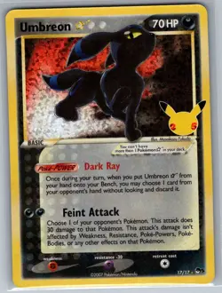 Umbreon Star 17/17 Celebrations: Classic Collection - Pokemon Card - NM - Image 1