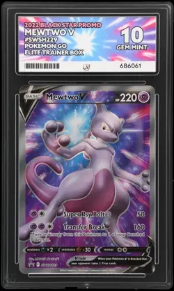 Pokemon TCG Mewtwo v SWSH229 Black Star Promo Card Ace Gem Mint 10 - Image 1