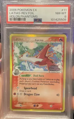 Pokemon Holon Phantoms LATIAS Reverse Foil Card #11 PSA 8 NM-MT - Image 1