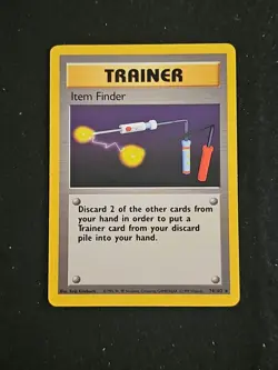 Pokemon TCG Item Finder Base Set Unlimited Rare Card 74/102 LP 1999 Vintage TCG - Image 1