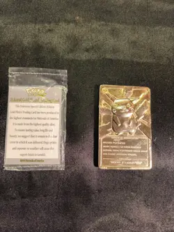 Pokemon 1999 23k Gold Plated Trading Card - #25 Pikachu, COA, Burger King Promo - Image 4