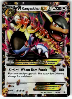 M Kangaskhan EX 79/106 XY Flashfire NM- Pokemon Card TCG - Image 1
