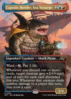 Captain Howler, Sea Scourge - Foil Extended Art DFT NM MTG - Image 1