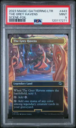 2023 MTG THE LORD OF THE RINGS: TALES OF MIDDLE-EARTH #443 THE GREY HAVENS PSA 9 - Image 1