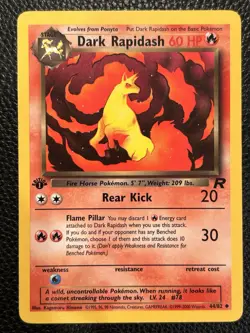 Dark Rapidash 44/82 Team Rocket Pokemon Vintage Non Holo NM - Image 1