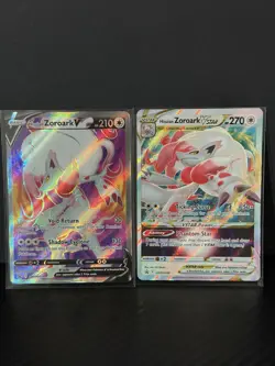 Pokemon TCG Hisuian Zoroark V SWSH297 & VSTAR SWSH298 Lost Origin Promo NM/M - Image 1