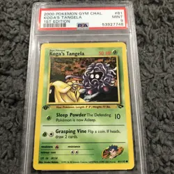 2000 Pokemon Gym Heroes 1st Edition Erika's Tangela 79/132 PSA 9 Mint - Image 1