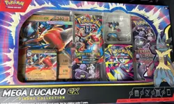 TWO Pokemon TCG Mega Lucario ex Premium Figure Collection Box Factory Sealed - Image 1