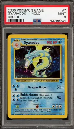 Pokemon Gyarados Base Set 2 Holo Rare #7 PSA 9 Mint - Image 1