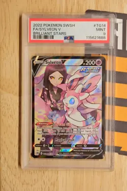 FA/SYLVEON V BRILLIANT STARS POKEMON SWSH BRILLIANT STARS 2022 TG14 PSA 9 - Image 1